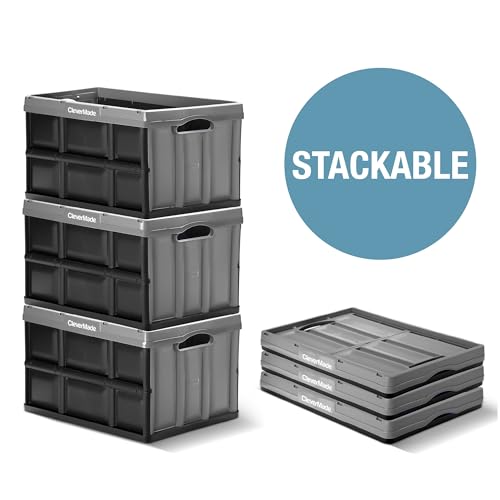 CleverMade Eco 62L Collapsible Storage Bin - Stone / 3 Pack