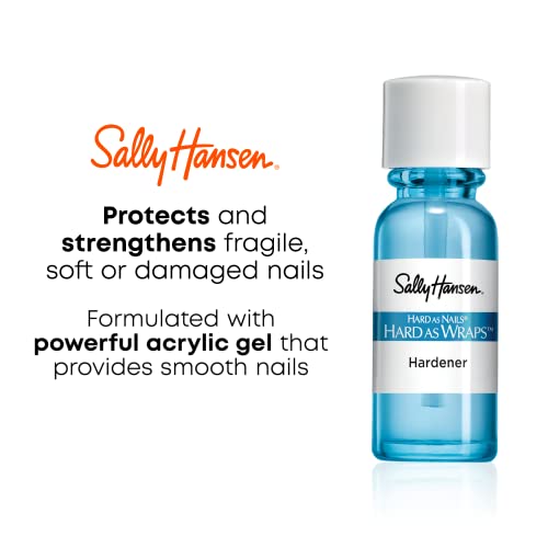 Sally Hansen Hard As Nails¢ç Hard As Wraps¢â, Transparent, Nail Hardener, .44 Fl Oz, Nail Strengthener, Clear Nail Polish, Nail Strengthening Polish, Smooth, Protective