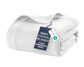 Lane Linen King Size Cotton Blanket - White, Textured Herringbone Weave, 90x108 Inches
