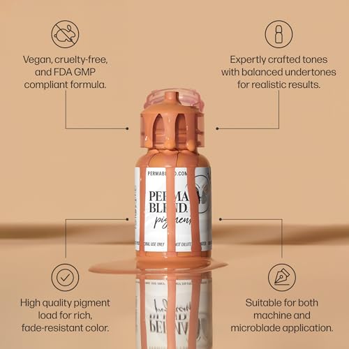 Perma Blend Darkest Brown Microblading Tattoo Ink 0.5 oz - Vegan, Skin-Safe, High-Quality Cosmetic Pigment