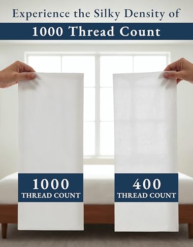 Lane Linen White Twin XL 1000TC Egyptian Cotton Sheets & Pillowcase Set