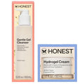 Honest Beauty Gentle Gel Everyday Face Cleanser + Moisturizing Hydrogel Cream Bundle | Vegan + Safe for Sensitve Skin | 5 fl oz, 1.7 fl oz