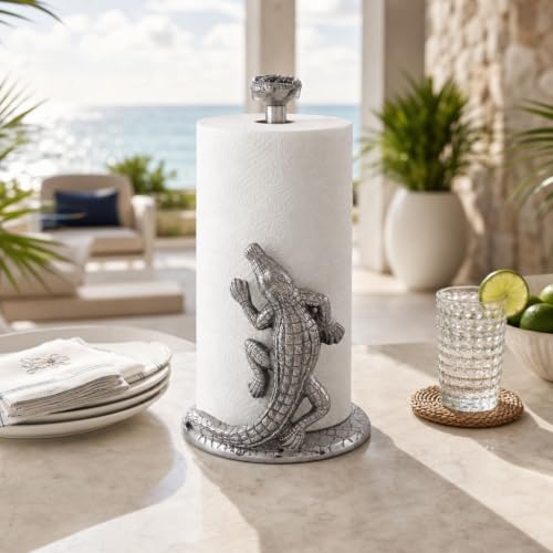 Alligator Paper Towel Holder - 12.5 Inch Aluminum Kitchen Decor