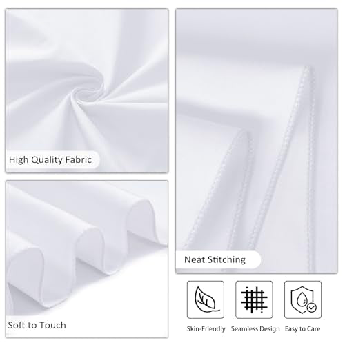 Heneger 8 Pack 120 Inch White Round Tablecloth for 48-96 Inch Tables