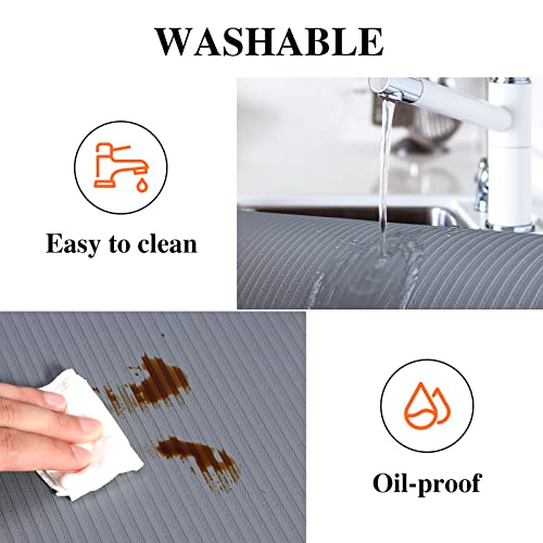 Mcrbeay Non-Adhesive Washable Shelf Liner for Cabinets, Dark Gray, 24"W x 30' L