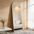 NEWBULIG Gold Arched Full Length Floor Mirror 64x21 Inches - Full Body Standing Mirror