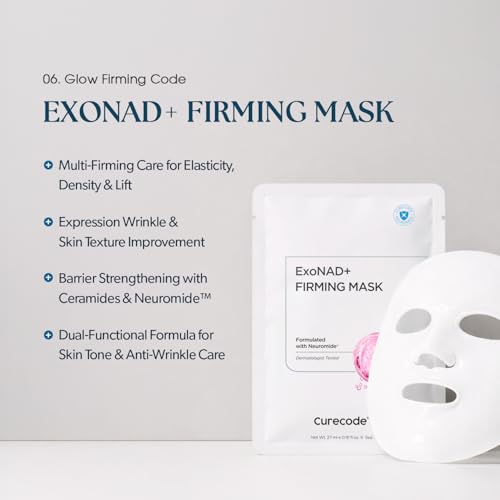 CURECODE ExoNAD+ Firming Mask 27ml x 5 | Hydrating, Brightening & Skin Elasticity