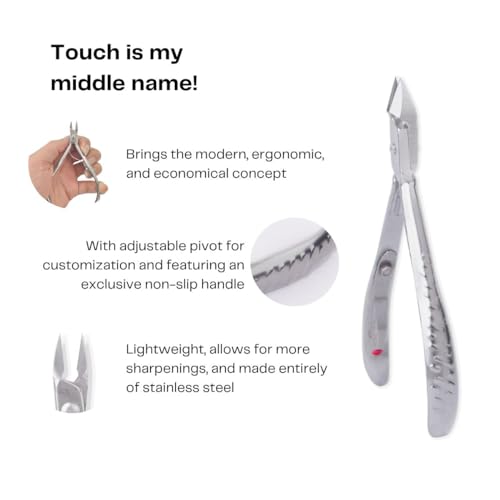 Professional Cuticle Nipper Mundial 775 - Brazilian Manicure Quality Full Jaw with Anti-Slip Handle Stainless Steel Trimmer Cutter for Fingernails and Toenails (Pack of 2)