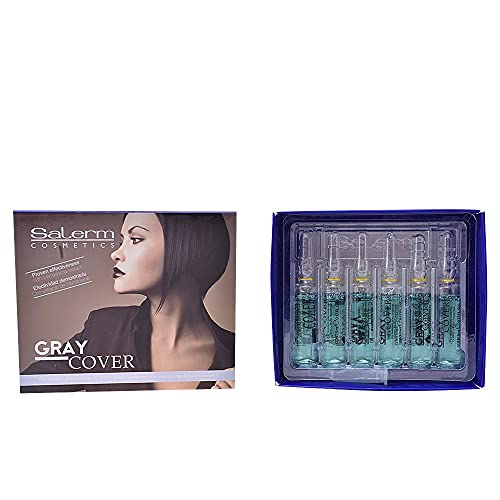 Salerm Gray Cover Hair Treatment Serum for Grey Coverage ? Boosts Color Penetration and Enhances Dye Performance, 12 x 0.17 Ounce Ampoules