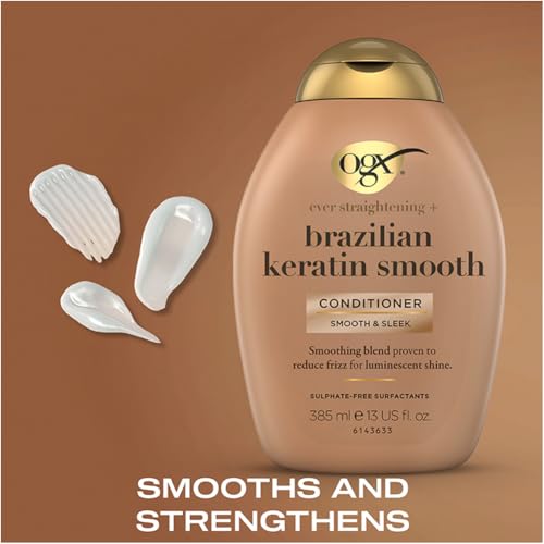 Ogx Conditioner Brazilian Keratin Therapy 13 Ounce (384ml) (3 Pack)