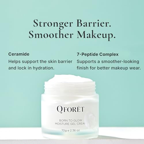 Born to Glow Face Moisturizer, Makeup Prep Gel-Cream, Fragrance-Free, Vegan Phyto Mucin + Ceramides + Peptides, 2.36 fl oz