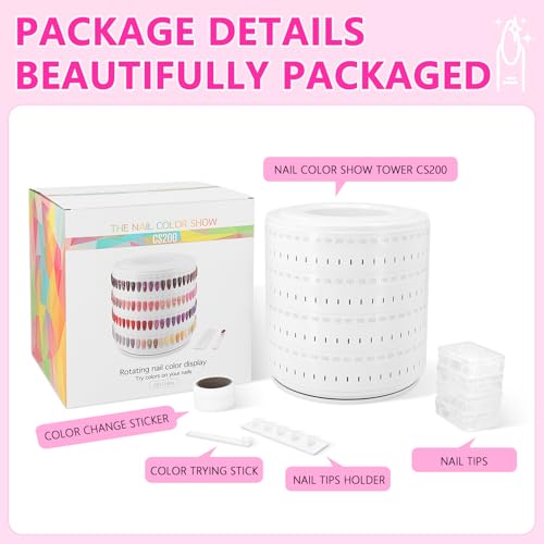 I¡¤B¡¤N G Nail Polish Display Book 200 Colors, Professional Nail Color Display Show Nails Sample Book (CS200)