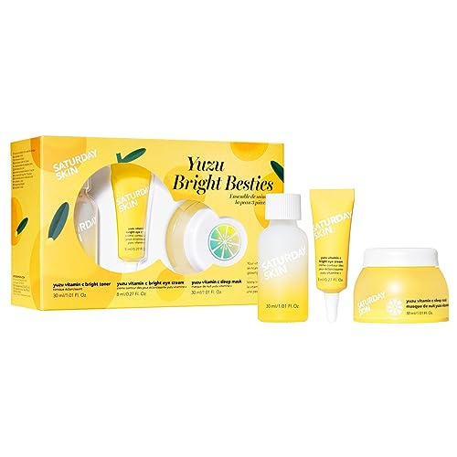 Vitamin C Brightening Skincare Set - Hydrating Toner, Eye Cream & Sleep Mask