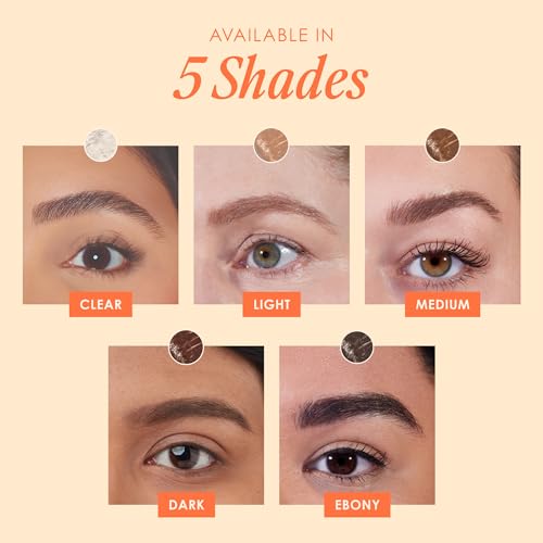 Grande Cosmetics GrandeBROW-FILL Volumizing Brow Gel - Light Tinted or Clear Eyebrow Mascara, Flexible Hold, Water-Resistant, 2 Light