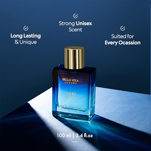 BellaVita Luxury Skai Aquatic Perfume & Body Wash Combo | Unisex Eau De Cologne with Bergamot & Pink Pepper (100ml) + Refreshing Oceanic Shower Gel with Aloe Vera (500ml) | Long-Lasting