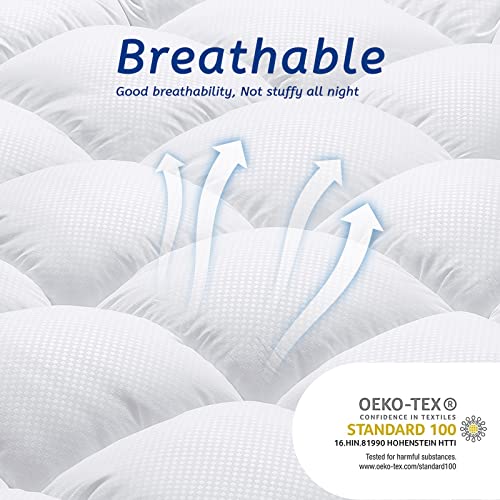 King Size Mattress Topper for Back Pain Cooling Extra Thick Plush Pillow Top with Deep Pocket - White Variation of THIS listing