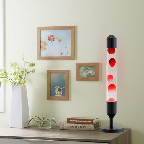 24.4-Inch Liquid Motion Magma Lamp - Red Wax White Water, Relaxing Home Decor