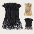 Sangtok 8 Inch / 1B Curly Human Hair Loc Extensions - 30 Strands, Handmade