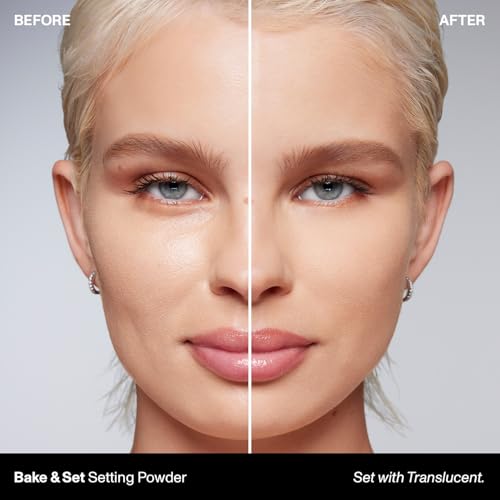 Morphe Mini Bake & Set Translucent Setting Powder - Lightweight, Talc-Free Finishing Powder for Face Makeup with a Soft, Natural Finish - Minimizes Shine for Up to 24HR - Translucent (0.09 oz)