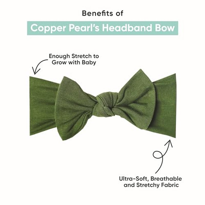 Copper Pearl Baby Bows: Stylish Headbands for Baby Girls, Premium Soft and Stretchy Baby Headbands, Perfect for Newborns, Trendy Designs - Webster