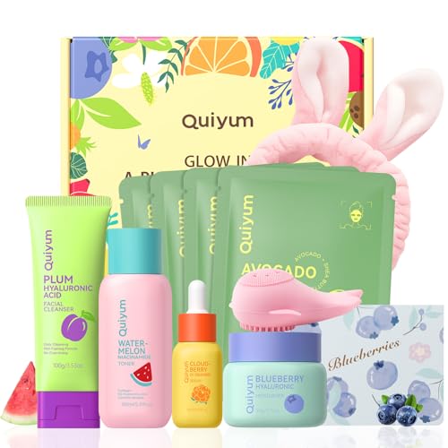 Fruit Skin Care Set for Dry Sensitive Skin - 11 Pieces Natural Hydrating Kit