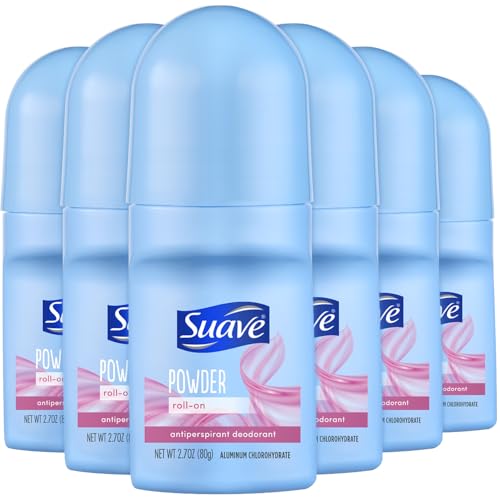 Suave Powder Roll-On Deodorant for Women 2.7 Oz - 6 Pack, Fresh Scent