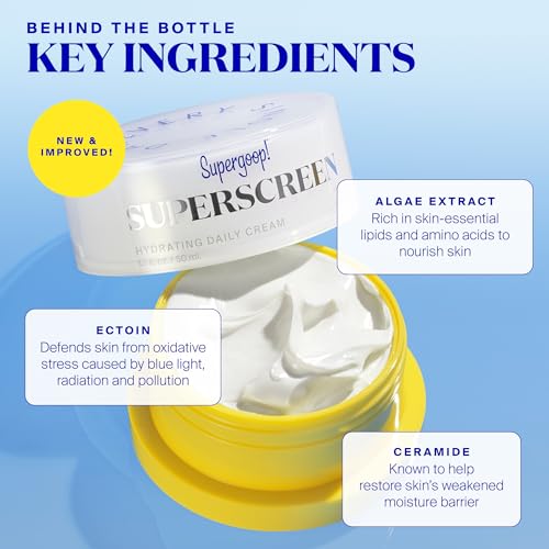 Supergoop! Superscreen - 1.7 fl oz - SPF 40 PA+++ Hydrating Daily Moisturizer Sunscreen - Protection from UV Rays + Helps Filter Pollution & Blue Light