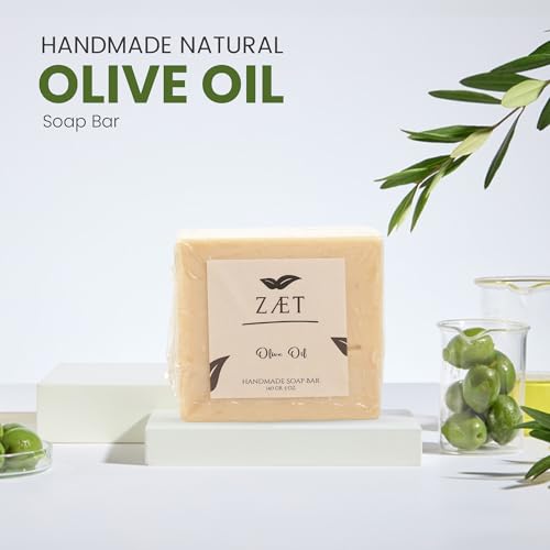ZÆT Olive Oil Soap Bar 5 oz Pack of 4 – Natural Handmade Face & Body Soap