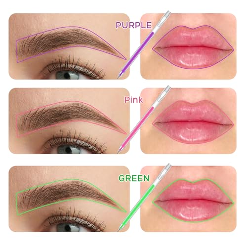 Brow Mapping Pen, Unique Colors Eyebrow Lip Positioning Tool, Gel Pen for Eyebrow Mapping, Brow Lamination Supplies