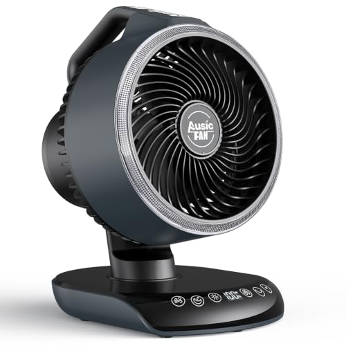 Portable Rechargeable Fan with Remote - Black, 30000mAh, Oscillating & Turbo Blades
