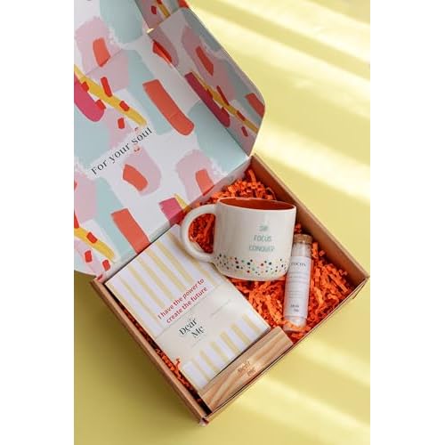Dear Me Motivation Gift Set ? Affirmation Cards, Handmade Ceramic Mug & Bath Salt ? Mindfulness Gift ? Self-Care Set for Women ? Focus & Productivity Kit for Mental Clarity & Emotional Wellness