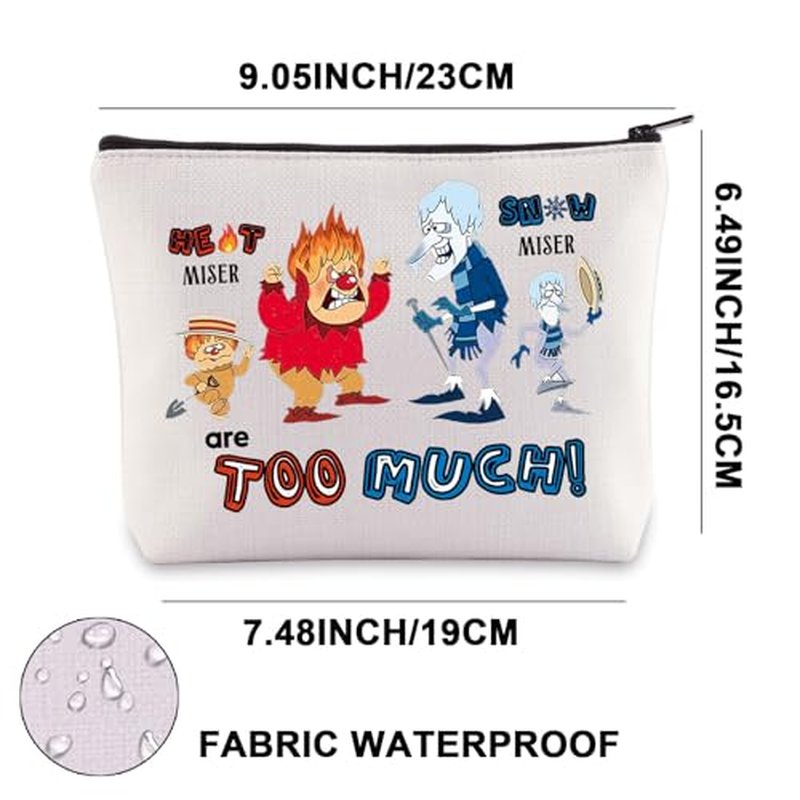 JNIAP Christmas Movie Makeup Bag Christmas Movie Gifts Heat And Snow Are Too Much Christmas Movie Zipper Pouch(heat mb)