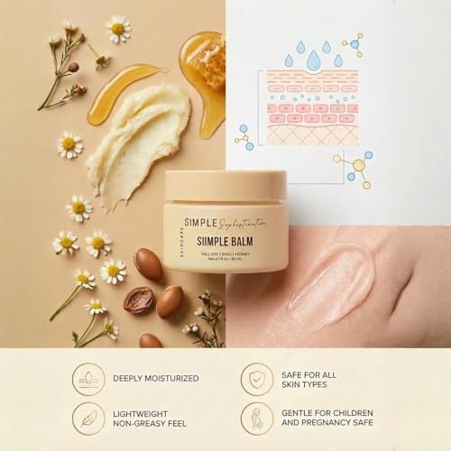 Natural Face & Body Moisturizer with Tallow, Emu Oil & Manuka Honey – Chamomile & Red Fruit Variant
