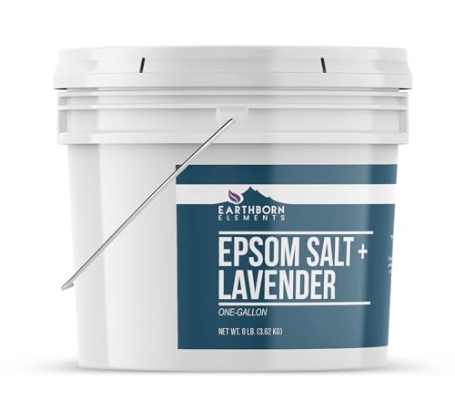 Lavender Epsom Salt 8lb Magnesium Sulfate Bath Soak with Lavender Scent - Earthborn Elements