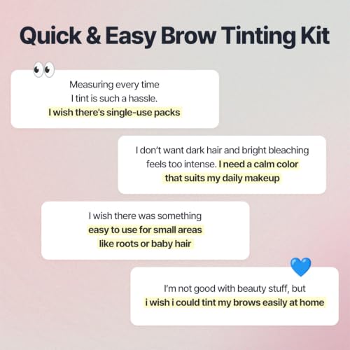 Easy Brow Tinting Kit with Dusty Rosy Brown - At-Home Eyebrow Color Set, 5 Applications