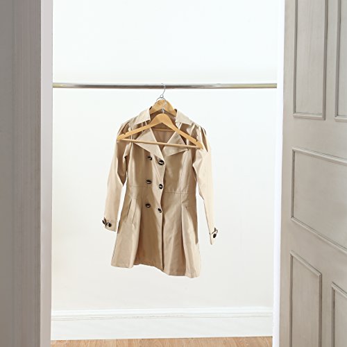 Natural Wooden Space-Saving Clothes Hangers with Cascading Rings - 50 Pack