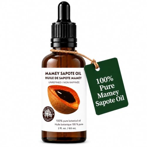 Organic Mamey Sapote Oil 2oz - Hair & Skin Moisturizer, Frizz Control, Dry Skin Relief, Curly & Wavy Hair Care, Best Nature's Cosmetics