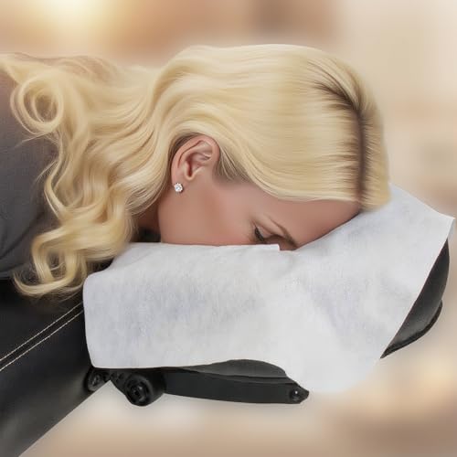 Ypfyed 500 Piece Disposable Face Cradle Covers Ultra Soft Face Rest Covers for Massage Tables & Chairs