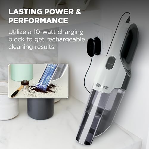 Shark Cyclone PET Handheld Vacuum Pearl White AA701 - Cordless, Powerful Pet Hair Cleaner