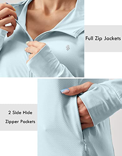 Soothfeel Women's UPF 50+ Sun Protection Hoodie Jacket - X-Large D-Light Blue