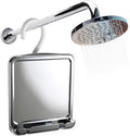 Fogless Shower Mirror with Real Glass & Adjustable Hook - 8x7 Inches Chrome
