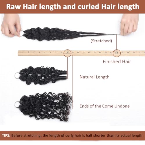 ShowCoco 16 Inch Burmese Curly Crochet Human Hair Extensions 40 Strands 50g Pre-Separated