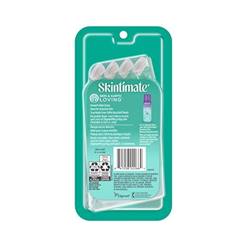 Skintimate Sensitive Skin Disposable Razor 4-Count Pack of 3 - 3 Blade, Travel Friendly
