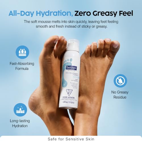 Footlogix Urea Foot Moisturizer Mousse for Dry & Callused Feet 4.23 oz
