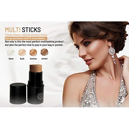 Mom's Secret Natural Organic Multi Cream Sticks, Highlighter and Bronzers 100% Natural, Vegan, Gluten Free, Cruelty Free, Made in the USA, 0.18 oz. (Sunrise)