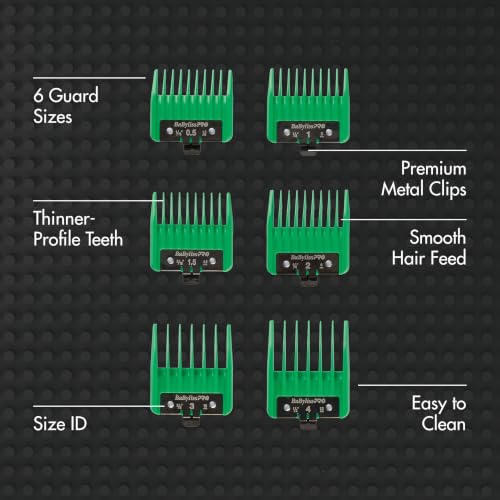 Precision CLIPPER Guards Set for BaBylissPRO Hair Clippers - 6 Sizes Included