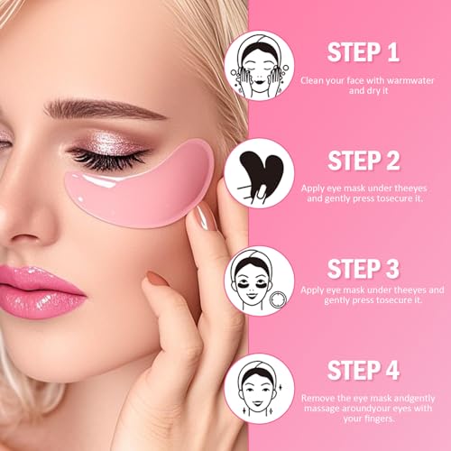 Sulily 30 Pairs Lip Mask & Under Eye Patches, Pink Collagen Hydrogel Eye Patch, Eye Mask Pink Pads, Bulk Gifts, Party Favors, Small Gifts, Gifts for Women, Birthday Gifts for Women, Mothers Day Gifts