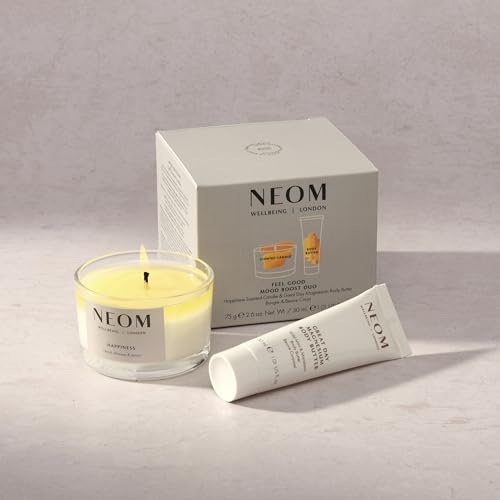 Neom Feel Good Mood Boost Duo Gift Set with Uplifting Candle & Body Butter
