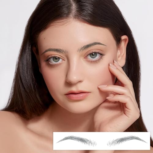 Aresvns Black Eyebrows Tattoo Sticker 66 Pairs, 4D Lifelike Imitation Tattoo Eyebrows for Women, Waterproof and Long-Lasting 3-4 days