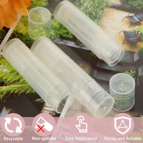 200PCS Clear Lip Balm Tubes with Caps - DIY Lipstick & Lip Gloss Containers